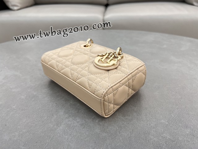 Dior专柜新款迪奥高仿原单焦糖米色羊皮Lady D-Joy手袋手提肩背斜挎女包 djfk1837